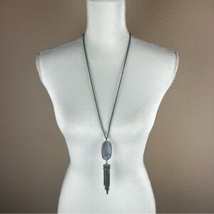 Kendra Scott Rayne Necklace in Silver and Slate